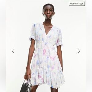 The Kooples Paris short printed dress with frills